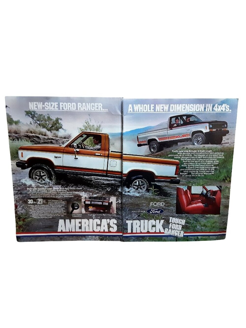 1982 Ford Ranger XLT 4x4 Pickup Truck Vintage Print Ad Garage Decor